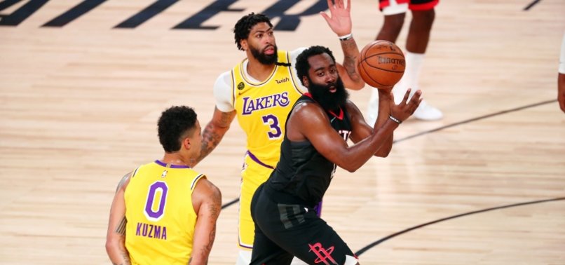 HARDENS 39 HELP ROCKETS PAST SHORT-HANDED LAKERS 113-97