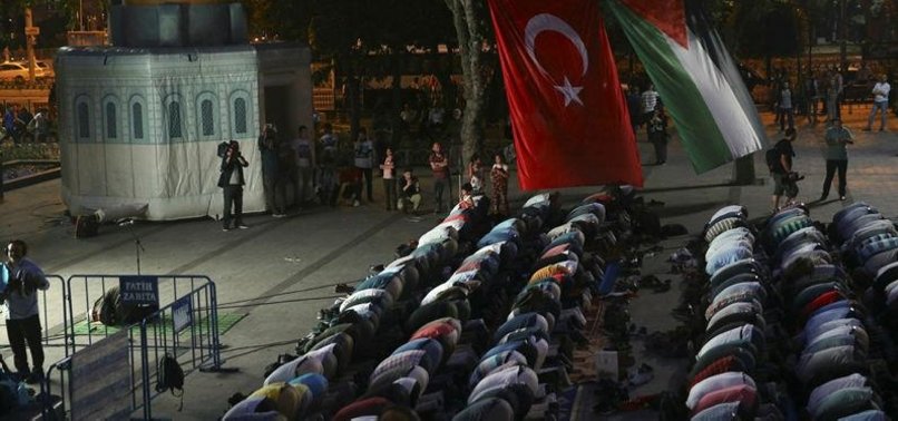 A RALLY HELD BY NGOS IN ISTANBUL IN SOLIDARITY WITH PALESTINIANS