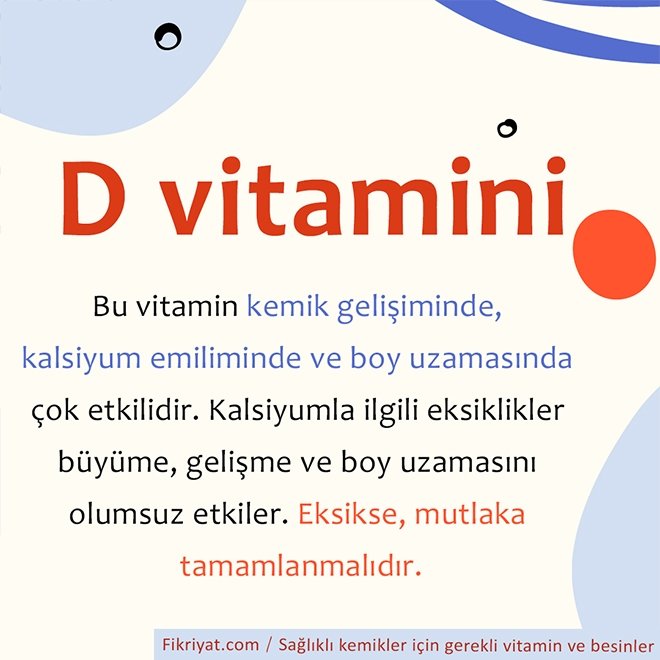 kemik sagligi icin gerekli vitamin ve