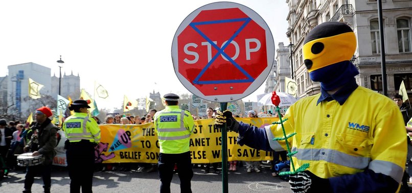 MORE THAN 100 ARRESTED AT LONDON CLIMATE PROTESTS