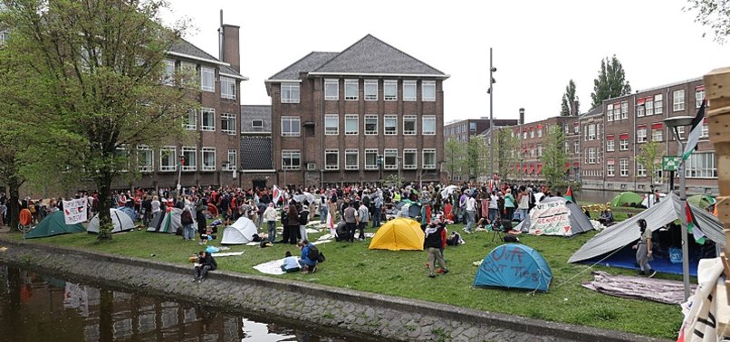 PRO-PALESTINIAN STUDENTS IN NETHERLANDS SET UP CAMP IN SOLIDARITY WITH GAZA