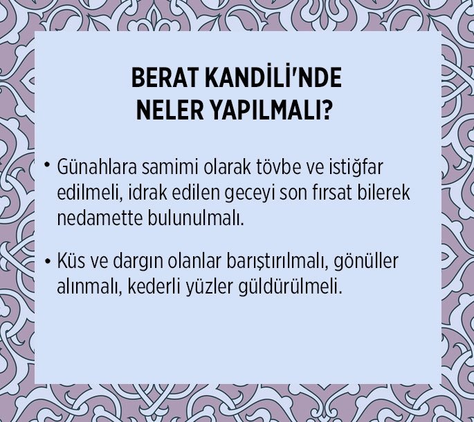BERAT KANDİLİ'NDE NELER YAPILMALI?