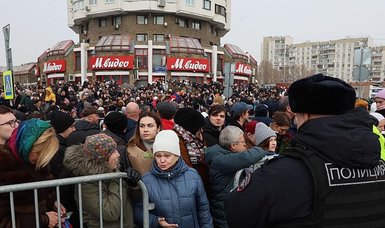 Thousands gather for Navalny funeral as Kremlin warns against protests