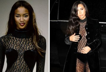Kim Kardashian, Naomi Campbelli taklit ediyor