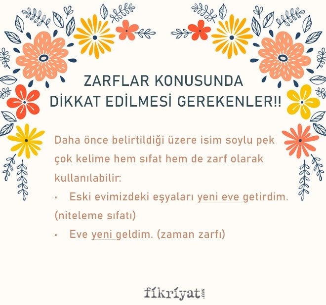 ZARFLAR KONUSUNDA DİKKAT EDİLMESİ GEREKENLER!