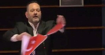 Greek EU lawmaker sanctioned over tearing Turkish flag