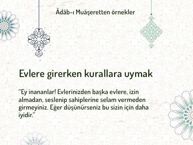 Evlere girerken kurallara uymak