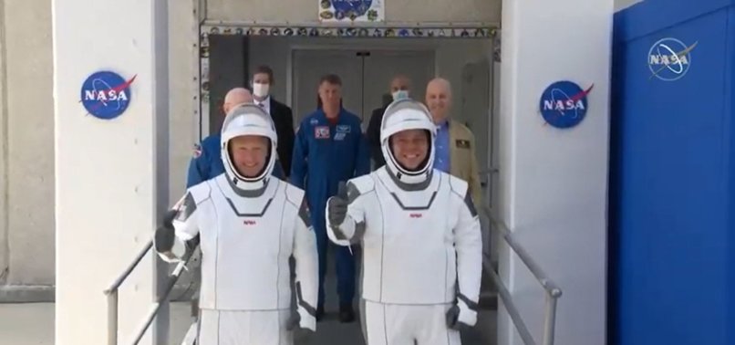 2 ASTRONAUTS SUIT UP FOR HISTORIC LAUNCH OF SPACEX ROCKET