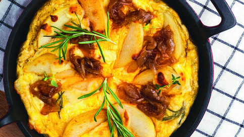 Patatesli, Karamelize, Soğanlı Omlet Frittata