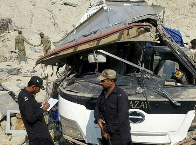 Bus plunges into ravine in Pakistan, killing at least 40