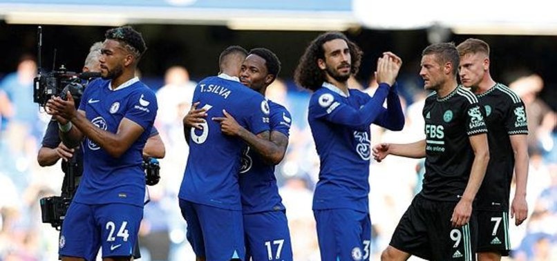 TEN-MAN CHELSEA BEAT LEICESTER 2-1 AS STERLING SCORES TWICE