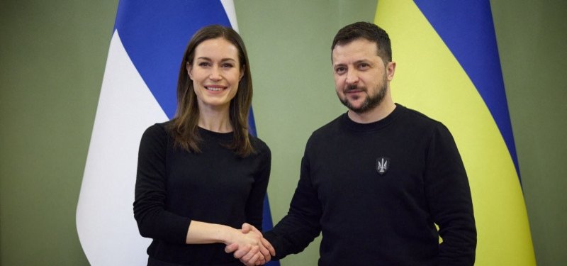 Ukrainian President Zelensky meets Finnish Prime Minister Marin in Kyiv