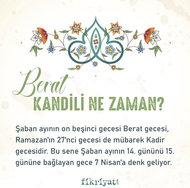 BERAT KANDİLİ NE ZAMAN?