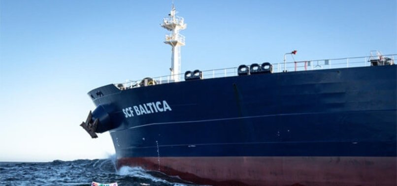 GREENPEACE TARGETS RUSSIA-LINKED BALTIC SEA FUEL TANKER