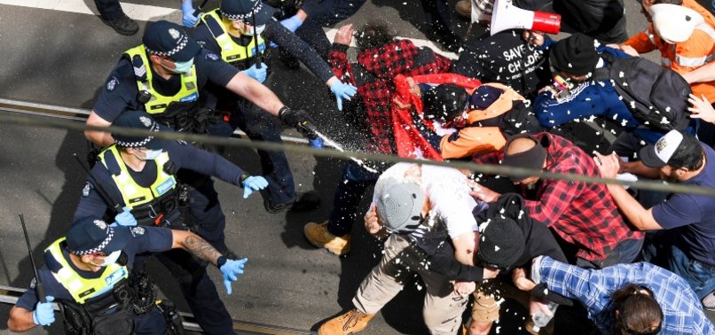 POLICE TRAMPLED, HUNDREDS ARRESTED IN MELBOURNE ANTI-LOCKDOWN PROTEST