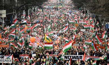Tens of thousands rally in support of Hungary's Orban as election nears
