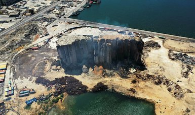 Part of Beirut Port's silos collapse, cloud of dust and smoke rises