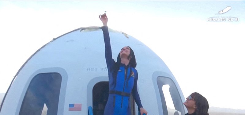 Katy Perry launches into space with all-female crew on Blue Origin rocket