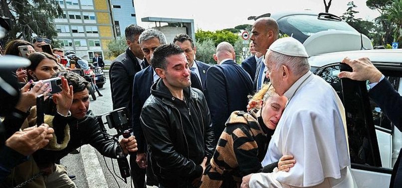 POPE FRANCIS LEAVES HOSPITAL, SAYING IM STILL ALIVE