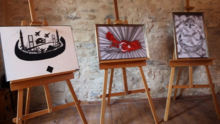 Muğla’da Stratonikeia Antik Kenti’nde Türkiye Yüz Yılının Kahramanları resim sergisi düzenlendi