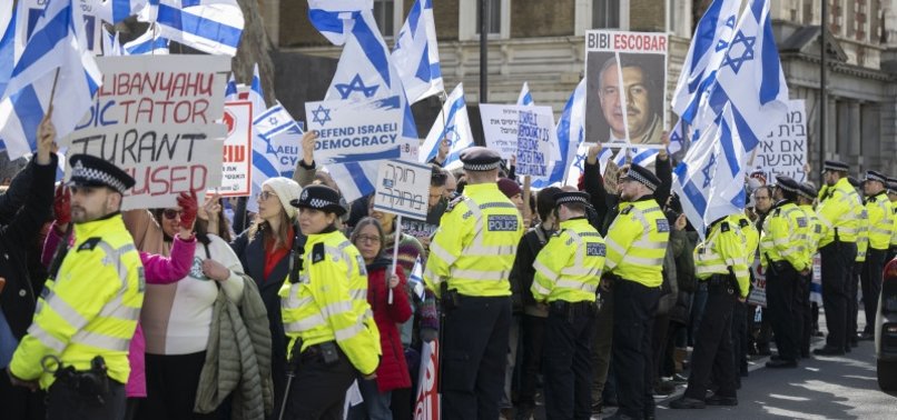 ISRAELI PREMIER MEETS UK’S SUNAK IN LONDON AMID PROTESTS