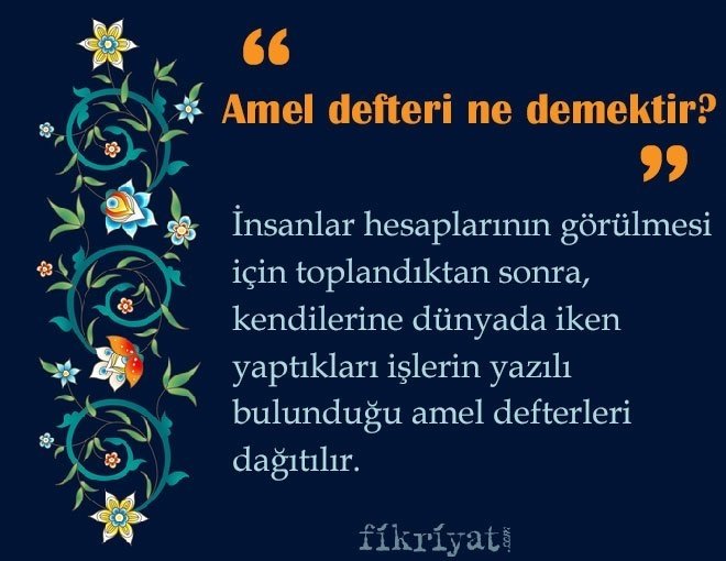 Amel defteri ne demektir?