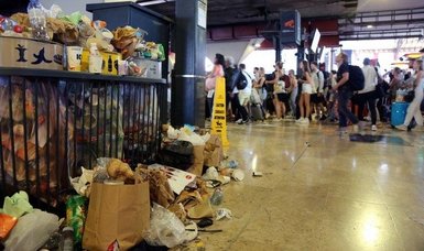 Garbage piles up in Marseille train stations as strikes continue