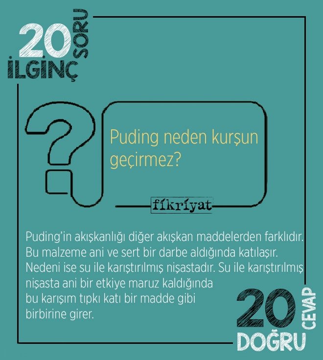 Puding neden kurşun geçirmez?
