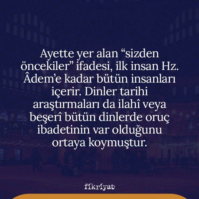 Oruç ibadetinin tarihi seyri