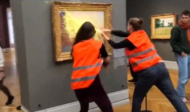 Visitors throw mashed potato at Vincent van Gogh reprint in Hamburg