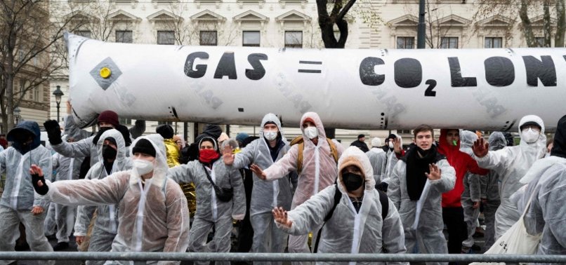 ENVIRONMENTAL ACTIVISTS PROTEST AT EUROPEAN GAS CONFERENCE IN VIENNA