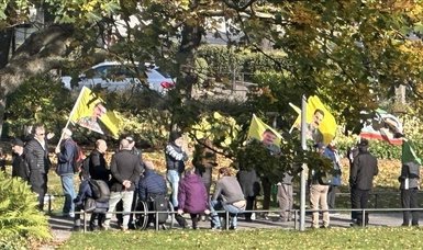 PKK terrorists hang banners in Swedish city