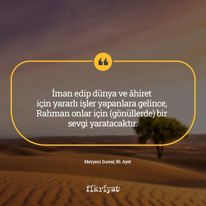 Meryem Suresi; 96. Ayet