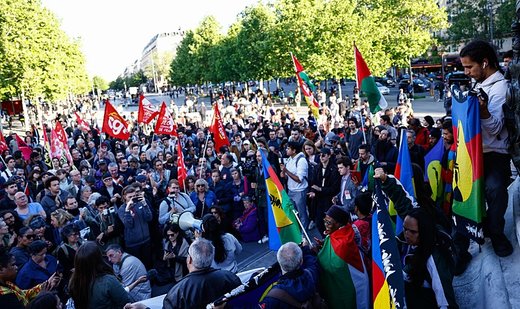 Demonstration in Paris in solidarity with indigenous people of New Caledonia