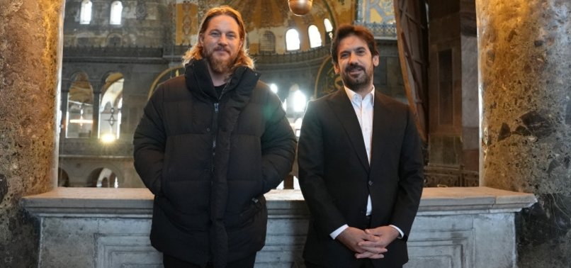 HOLLYWOOD ACTOR TRAVIS FIMMEL TOURS HAGIA SOPHIA DURING TOURISTIC VISIT TO ISTANBUL