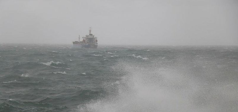CARGO SHIP RUNS AGROUND IN STORMY BLACK SEA