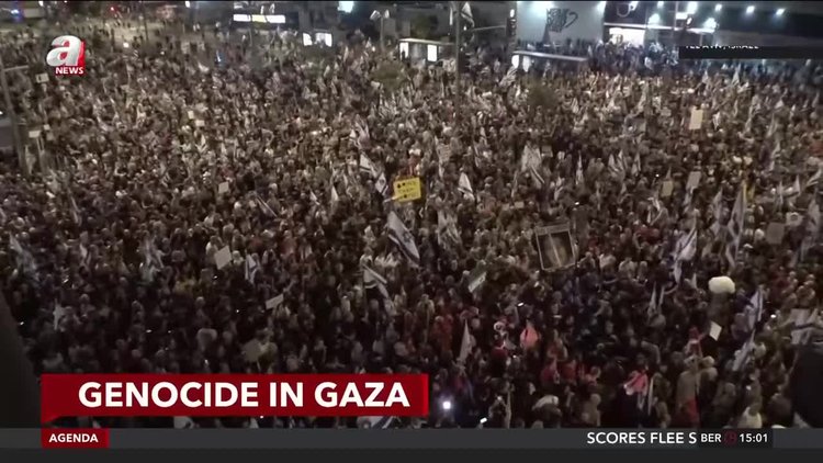 Thousands of Israelis take to Tel Aviv streets demand Netanyahu government resign