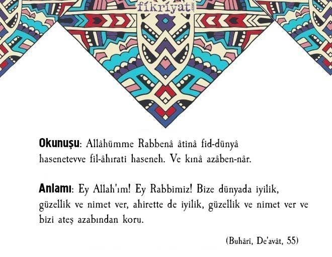 PEYGAMBER EFENDİMİZİN TAVSİYE ETTİĞİ DUALAR