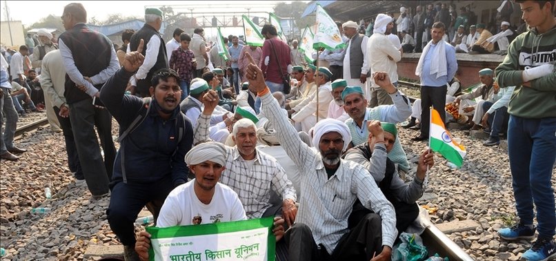 PROTESTING INDIA FARMERS HALT TRAIN OPERATIONS
