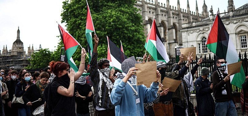 PRO-PALESTINE PROTEST: ‘CAMBRIDGE UNIVERSITY CUT TIES WITH RUSSIA, SO WHY NOT ISRAEL?’