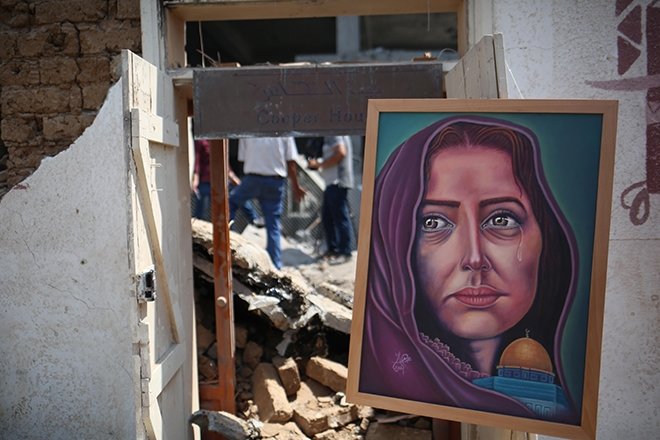 İsrail’in hedef aldığı Sanat ve Zanaat Köyü’nde sergi