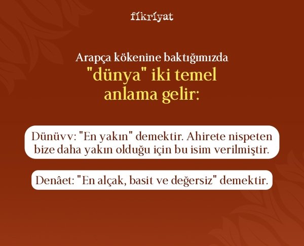 Dünya Aslında Ne Demektir?
