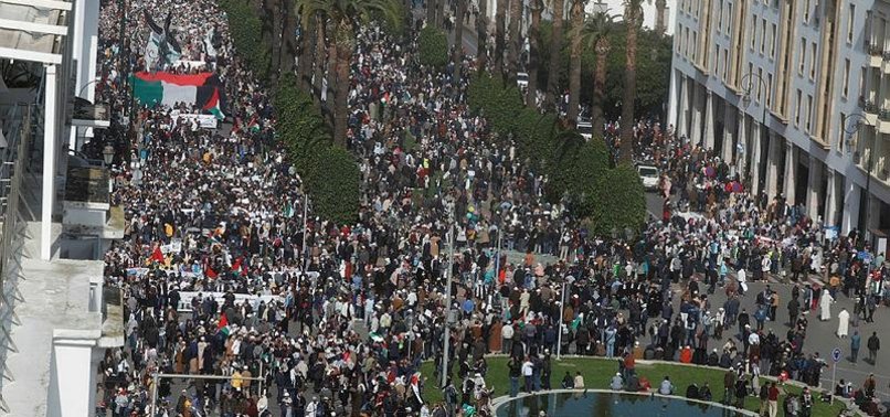 THOUSANDS RALLY IN MOROCCO AGAINST U.S. PLAN FOR MIDDLE EAST