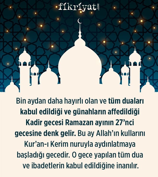 ÜÇ AYLARDA BİN AYDAN DAHA HAYIRLI GECE: KADİR GECESİ