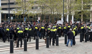 Police disperse Quran burning rally planned by Islamophobic group Pegida in Rotterdam