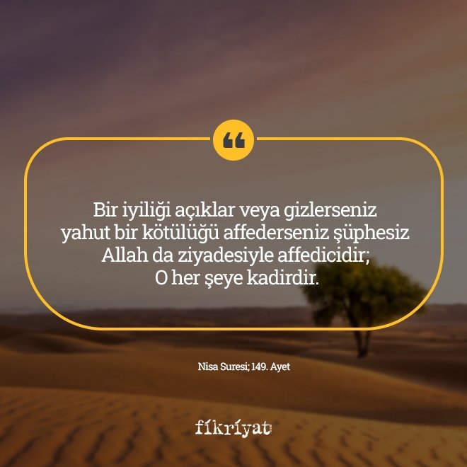 Nisa Suresi; 149. Ayet