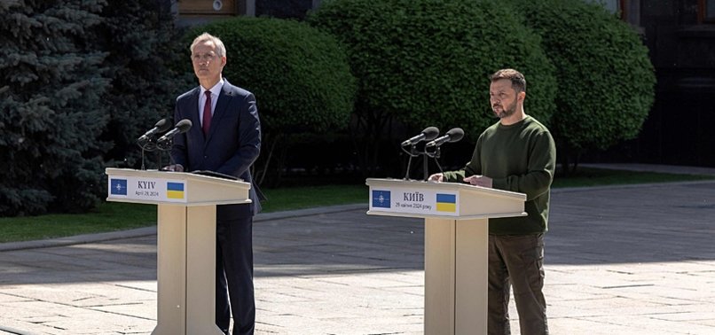 UKRAINIAN PRESIDENT ZELENSKY HOLDS TALKS WITH VISITING NATO CHIEF IN KYIV