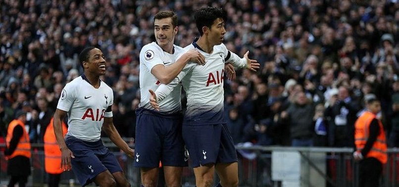 TOTTENHAM OVERCOME LEICESTER CHALLENGE TO STAY IN TITLE HUNT