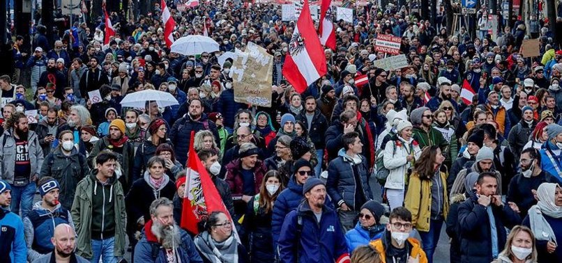 THOUSANDS PROTEST IN VIENNA AGAINST COVID RESTRICTIONS BEFORE LOCKDOWN