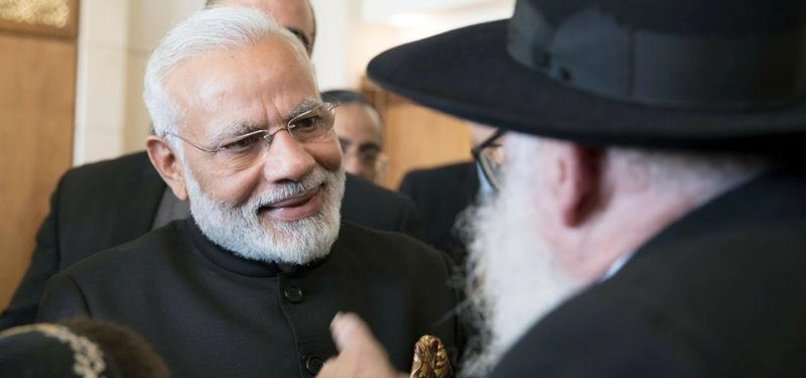 INDIAN PM MEETS ISRAEL LEADERS IN JERUSALEM, HAILS TIES
